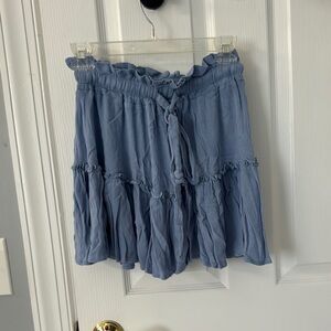 Source Unknown Blue Tiered Mini Skirt